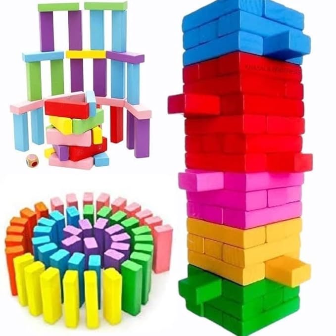 Colorful Wooden Blocks (54Pcs)